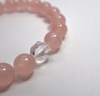 Bracelet en argent sterling, citrine et quartz rose avec quartz clair taillé