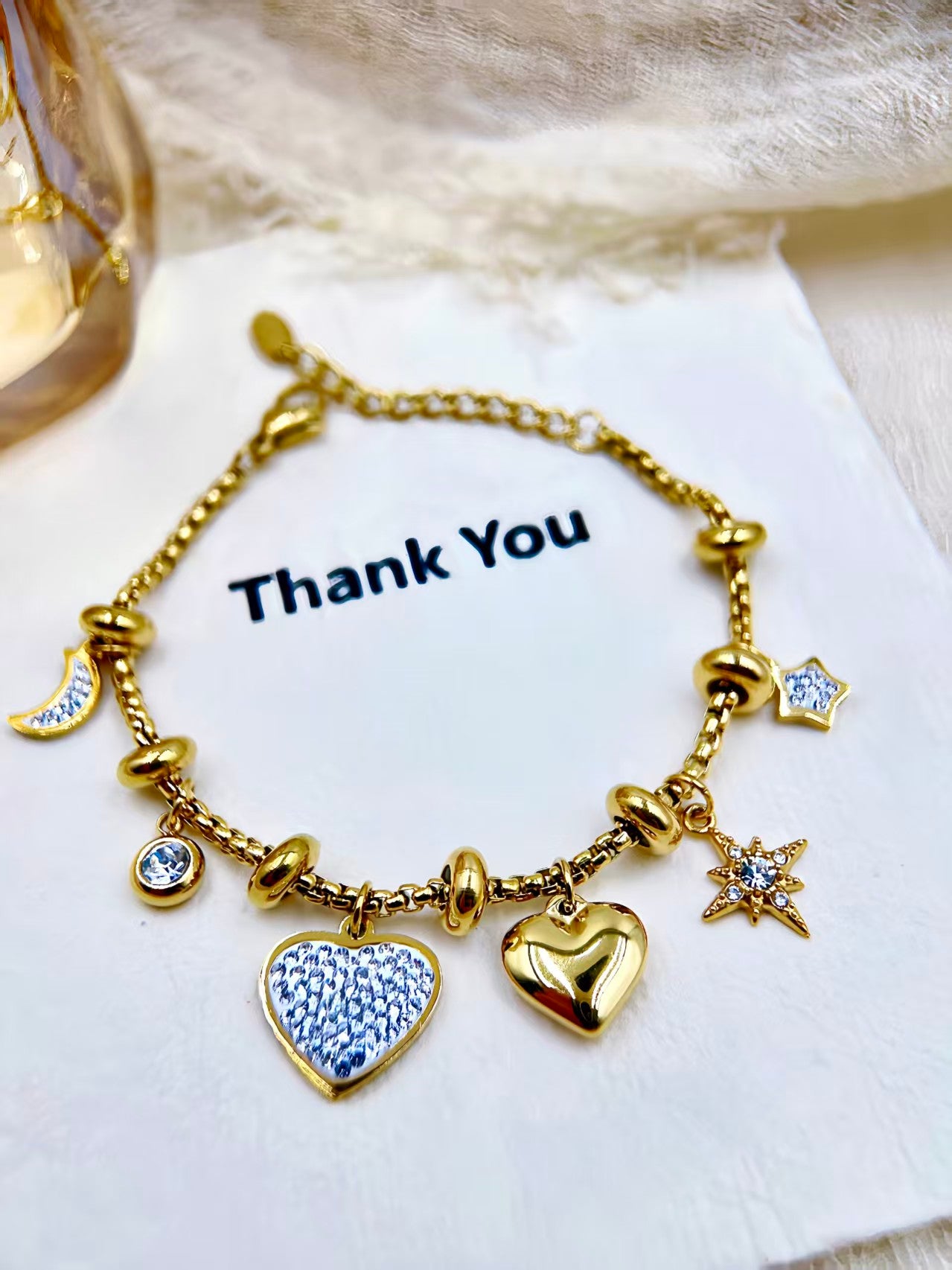 Bracciale di diamanti a forma di cuore, lussuoso e unico