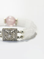 Pink Quartz & White Phantom Pearl Link Bracelet