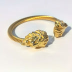 Men's Dragon Head Titanium Steel Cuff - Edgy Punk Accessory - DXbracelet