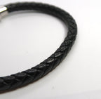 Minimalist Braided Leather Bracelet for Men with Magnetic Clasp - DXbracelet