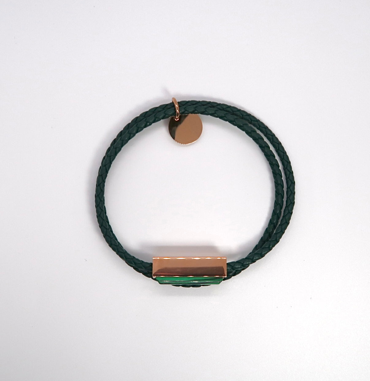 Double loop braided leather bracelet - Laser engraved bracelet - DXbracelet