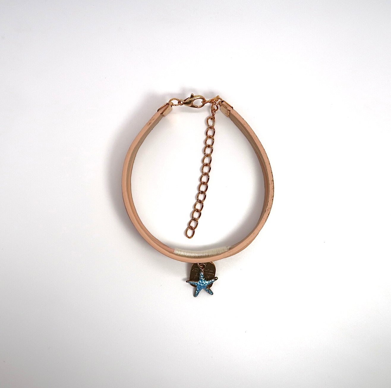 Boho Layered Cotton Cord Bracelet - Starfish Leather Charm - DXbracelet