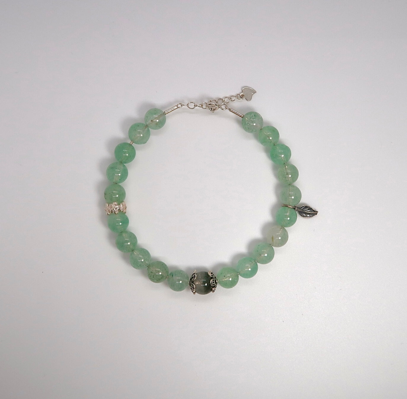 Green Strawberry Crystal Silver Bracelet - DXbracelet