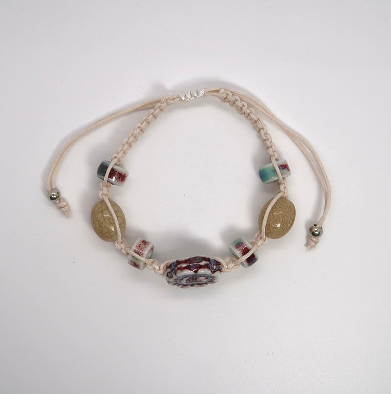 Ethnic Handwoven Ceramic Bracelet - Vintage Folk Art Design - DXbracelet