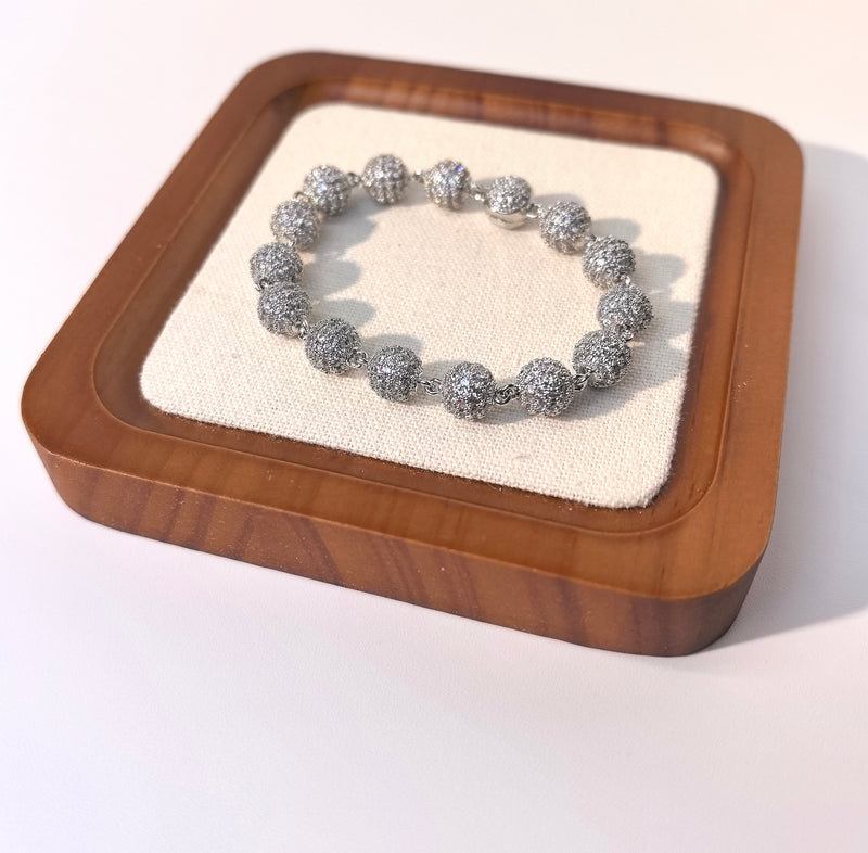 Starlight Micro-Pave Cubic Zirconia Ball Chain Bracelet Set (His & Hers) - DXbracelet