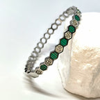 Emerald Honeycomb Mud Diamond Titanium Steel Bracelet - DXbracelet