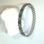 Emerald Honeycomb Mud Diamond Titanium Steel Bracelet - DXbracelet