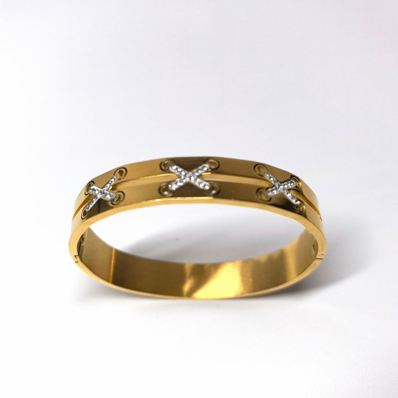 Cross Zirconia Titanium Steel Bracelet - DXbracelet