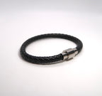 Minimalist Braided Leather Bracelet for Men with Magnetic Clasp - DXbracelet