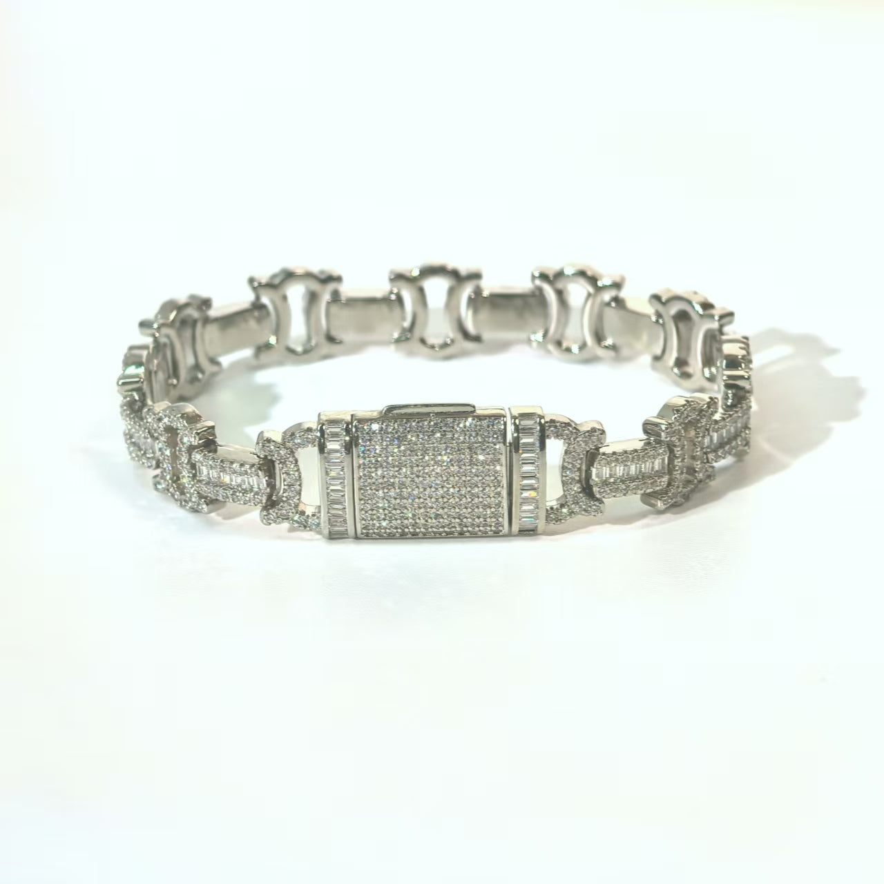 Minimalist Hip Hop Cubic Zirconia Industrial Chain Punk Bracelet - DXbracelet