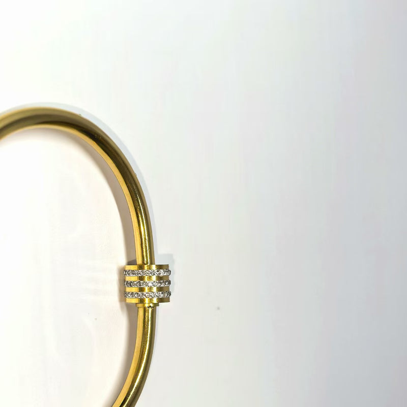 Simple diamond-studded titanium steel bracelet - DXbracelet