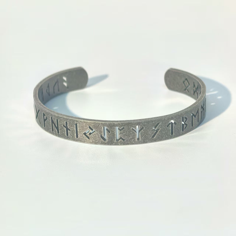 Distressed Vintage Openwork Lettering Titanium Steel Bracelet - DXbracelet