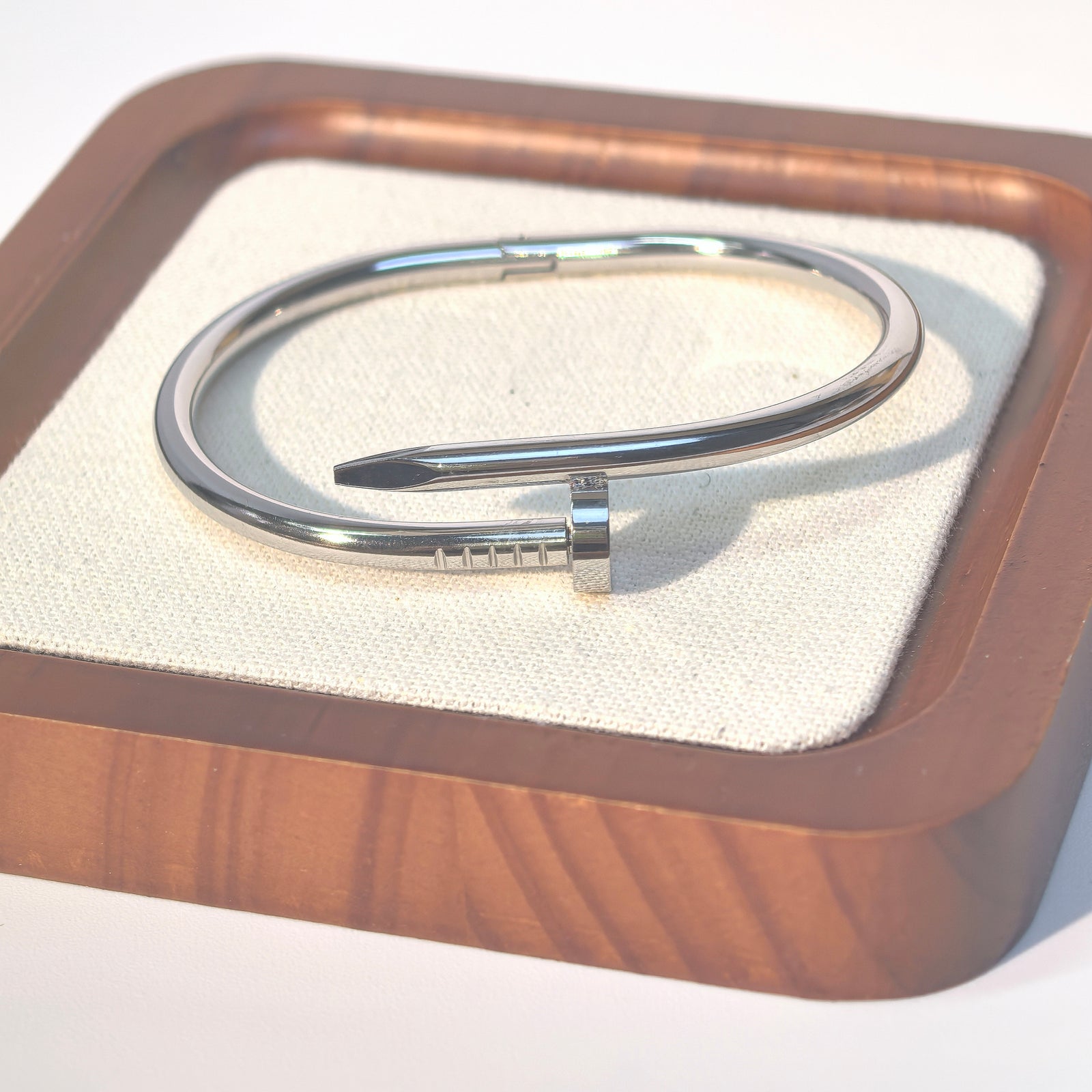 Women's Studded Titanium Steel Bracelet - Timeless Hinged Design - DXbracelet