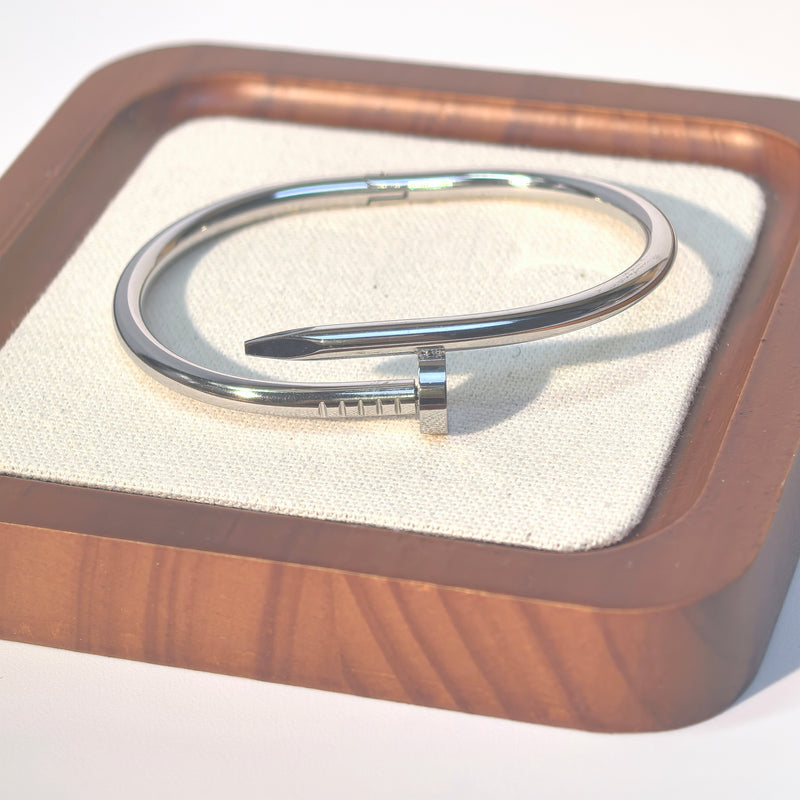 Women's Studded Titanium Steel Bracelet - Timeless Hinged Design - DXbracelet