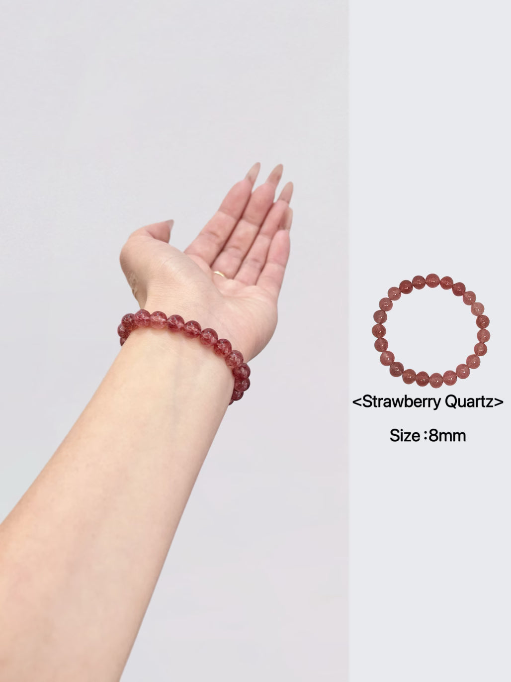 Bracelet en cristal de fraise naturel