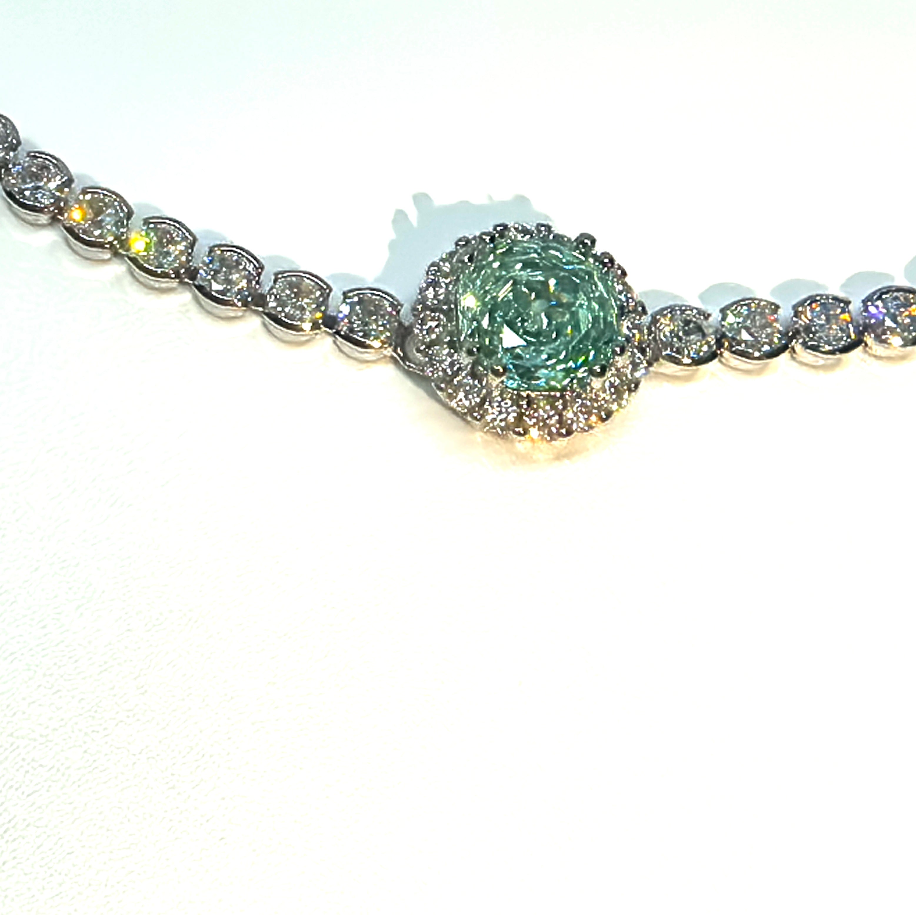 Light luxury Paraiba green zircon bracelet - DXbracelet