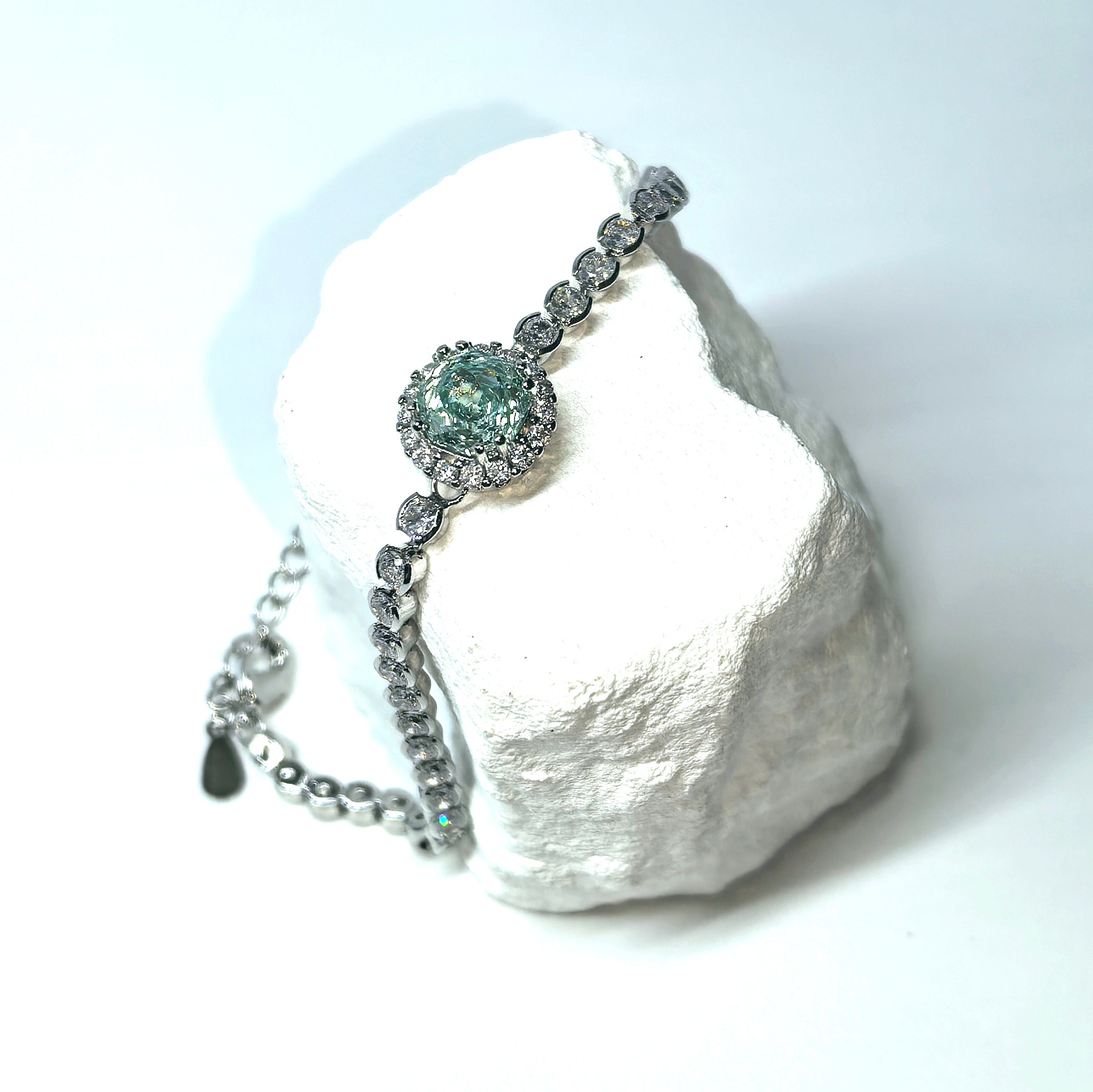 Light luxury Paraiba green zircon bracelet - DXbracelet