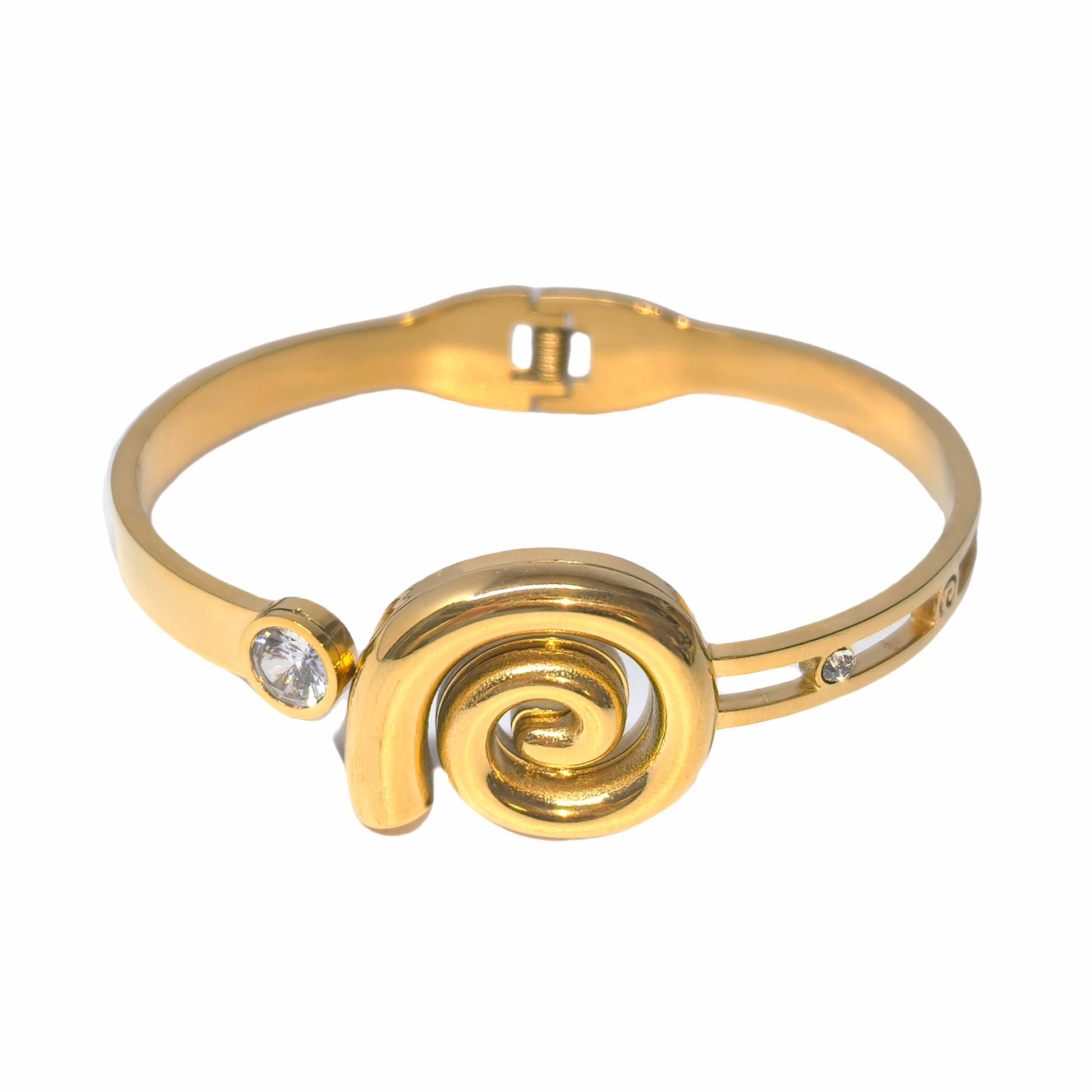 Schlichtes Armband aus Titanstahl mit durchbrochenem Zirkonia
