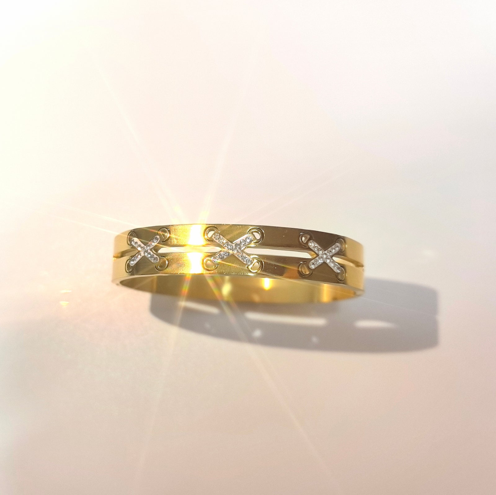 Cross Zirconia Titanium Steel Bracelet - DXbracelet