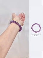 Bracelet en améthyste avec fourrure naturelle de lapin