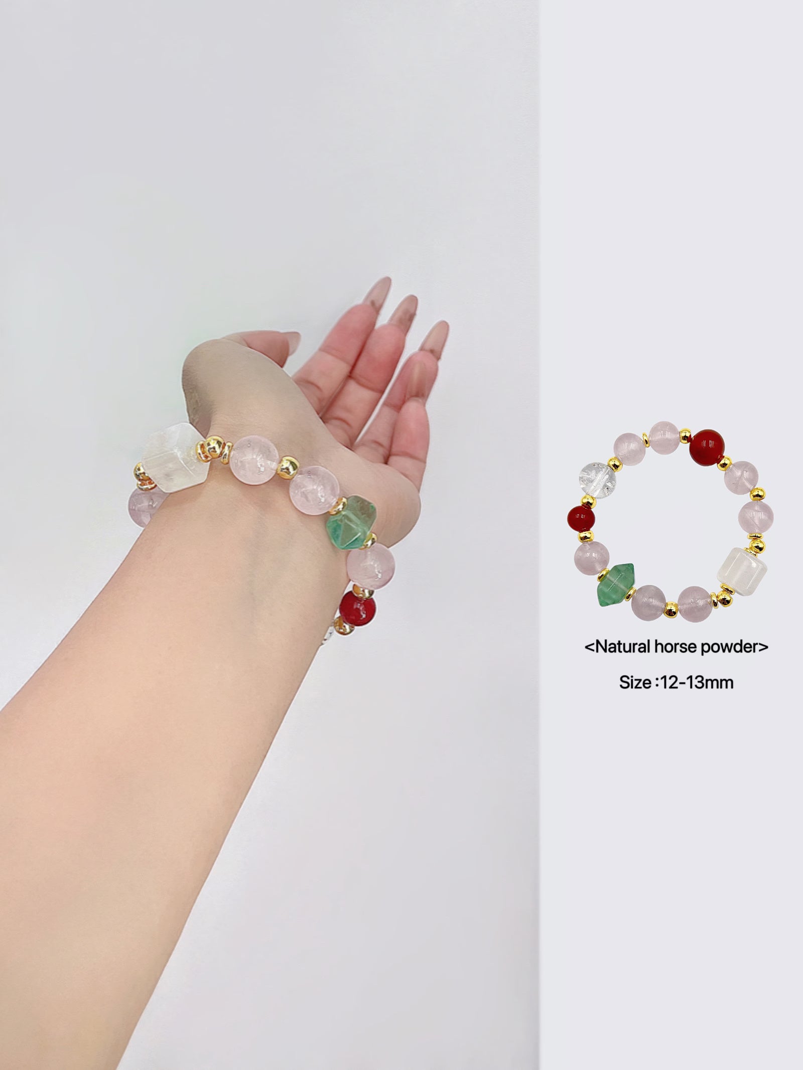 Bracelet Lueur Étoilée Givrée | Cube en Quartz de Neige & Bijoux de Noël en Cristal