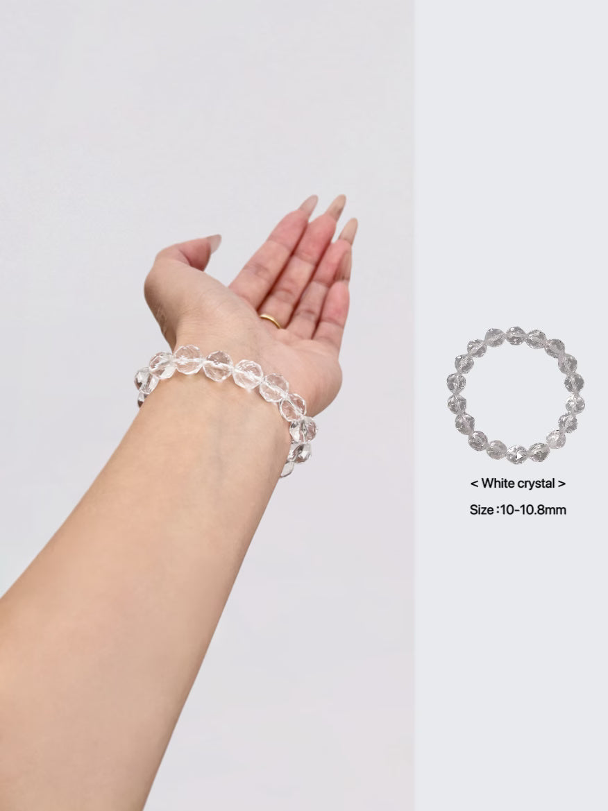 Bracelet en quartz clair naturel facetté