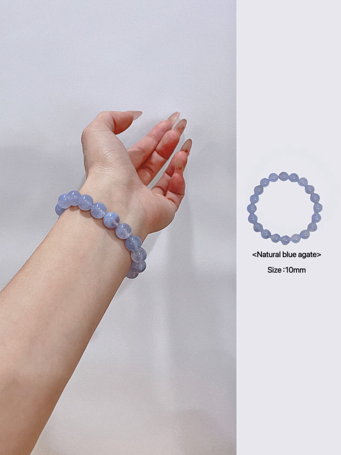 Bracelet en agate bleue naturelle