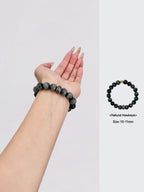 Bracelet en argent sterling avec pierre œil-de-faucon naturelle