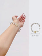 Bracelet en argent sterling avec cristal blanc et citrine