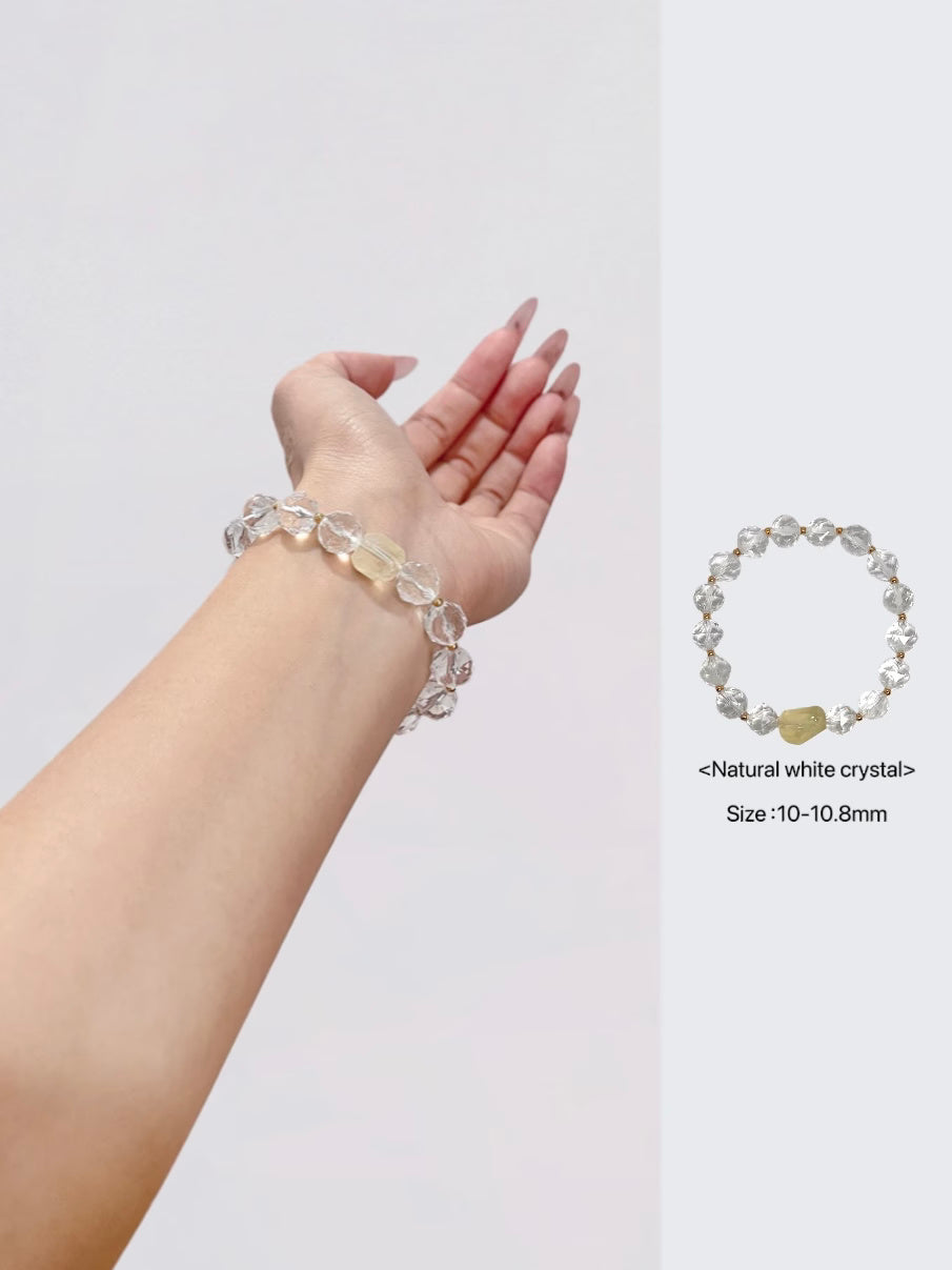 Bracelet en argent sterling avec cristal blanc et citrine