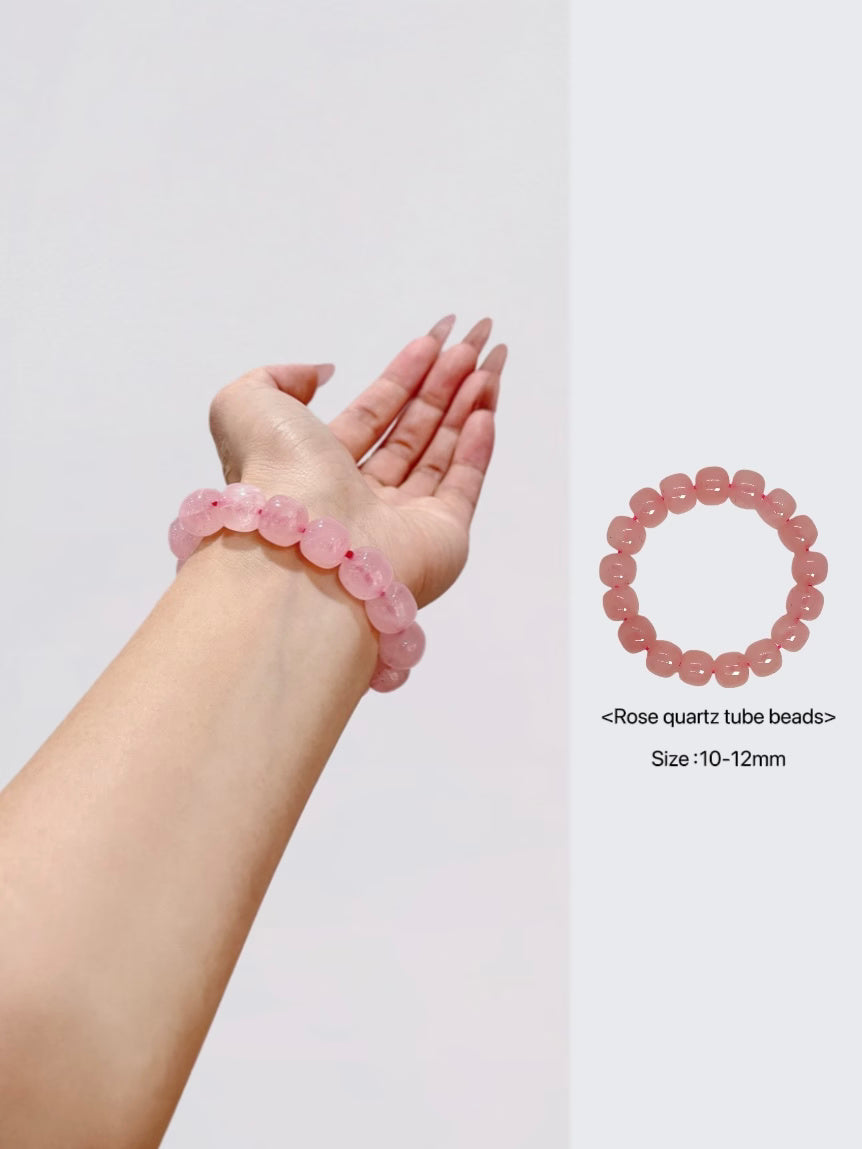 Bracelet en cristal rose naturel