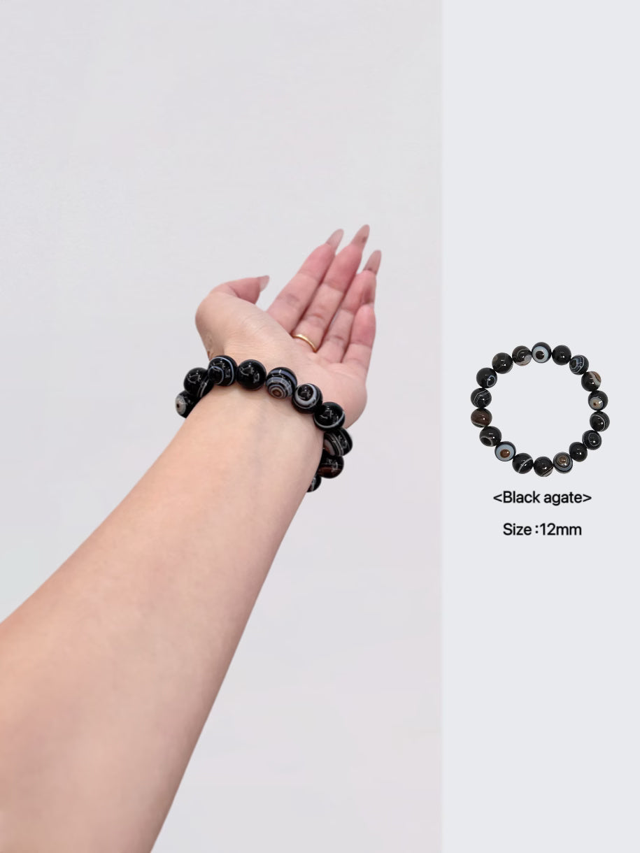 Bracelet protecteur en agate à œil noir - Élégant et fait main
