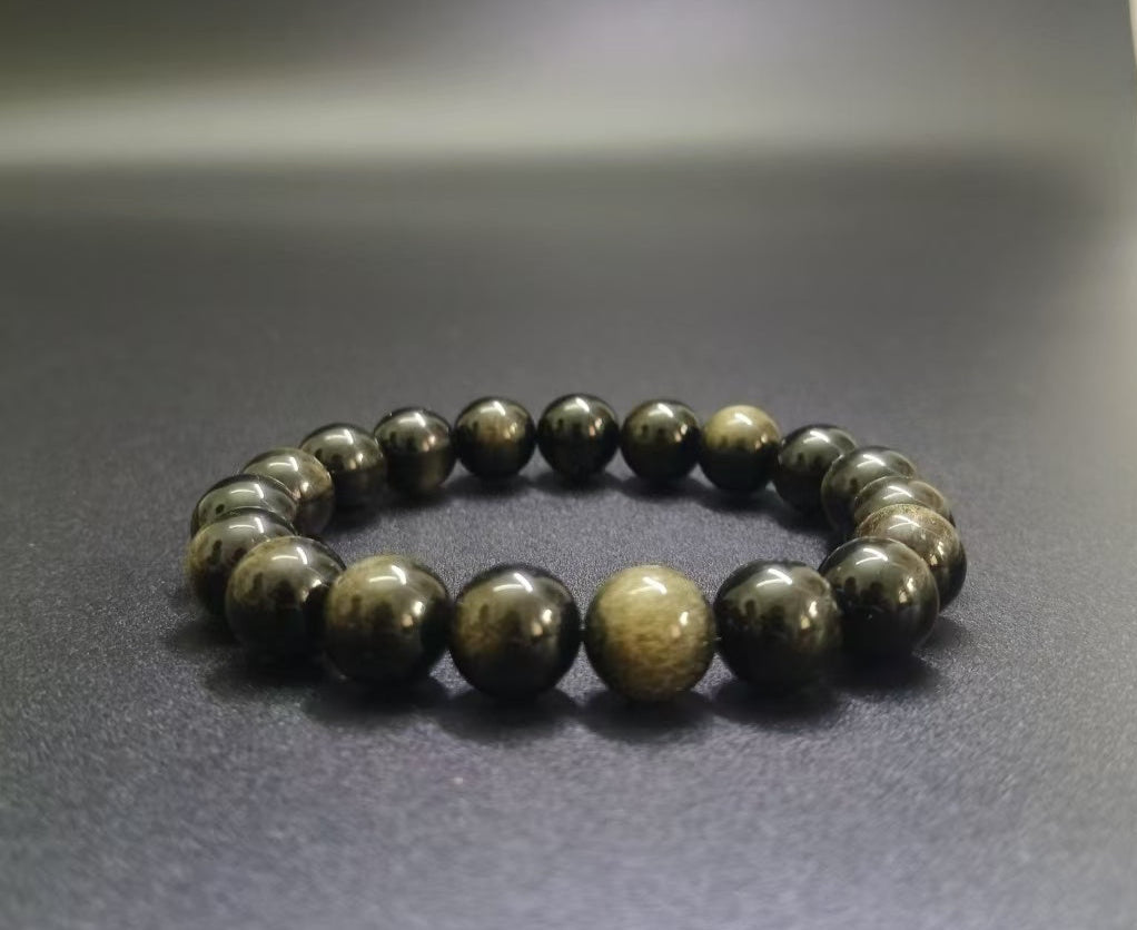 Natural black gold obsidian