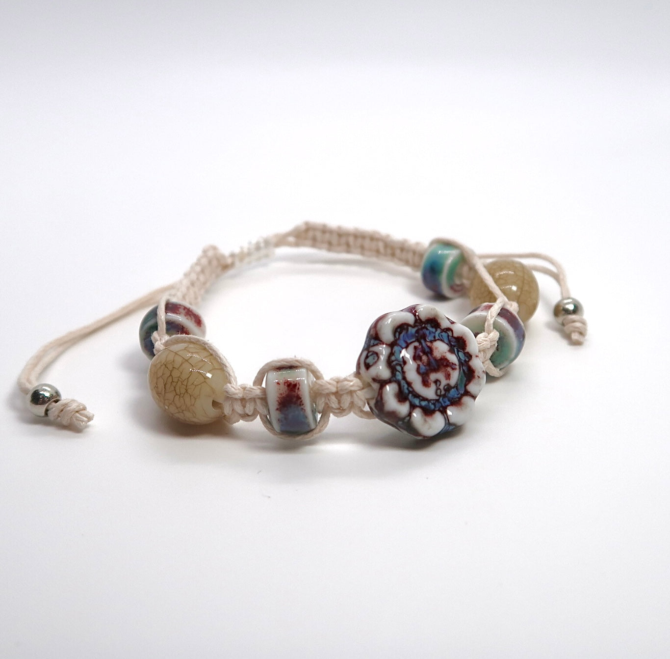 Ethnic Handwoven Ceramic Bracelet - Vintage Folk Art Design - DXbracelet